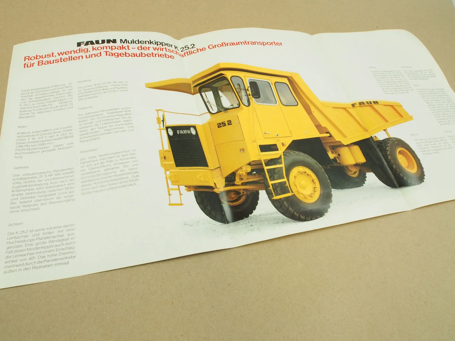 Prospekt FAUN K25.2 Muldenkipper 1984