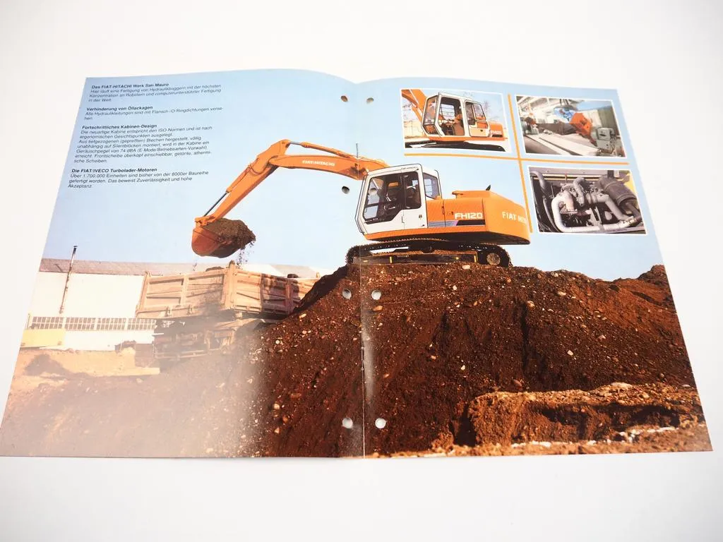 Prospekt Fiat Hitachi FH120 85 PS Bagger 1989