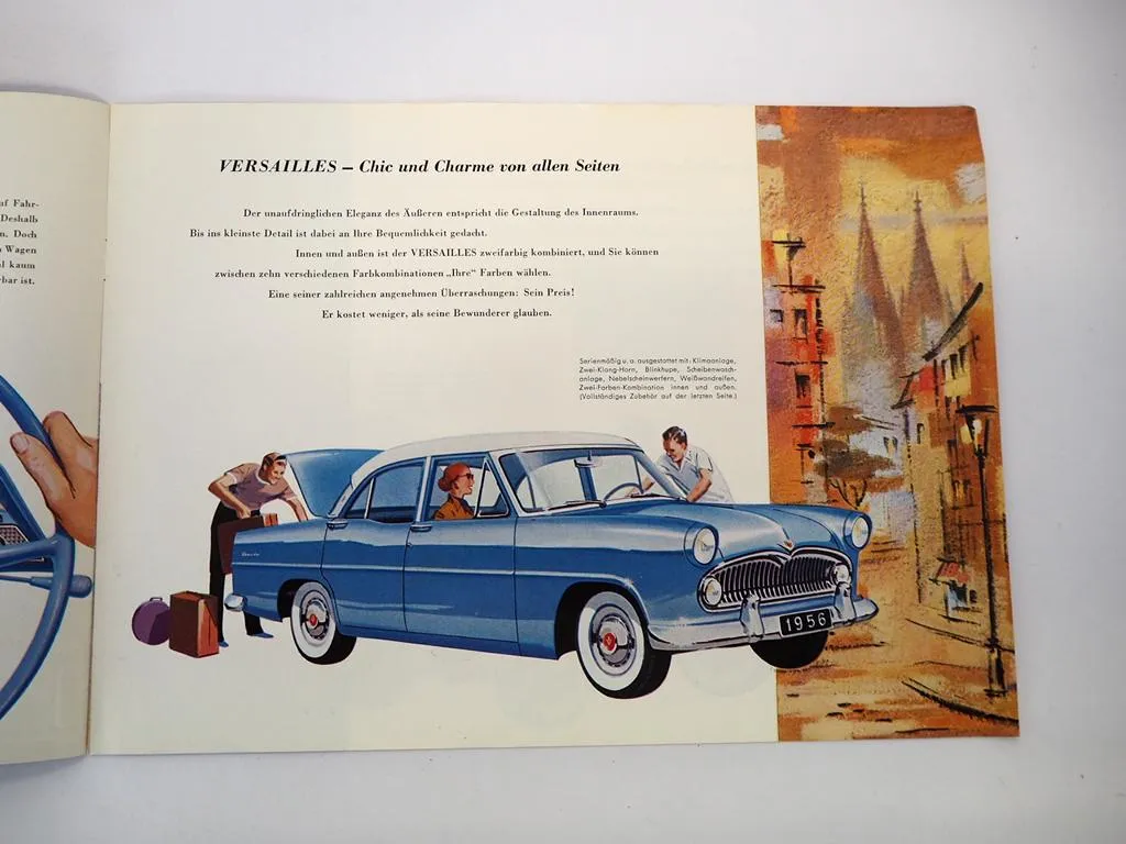 Prospekt Ford Versailles Regence Marly PKW 1956