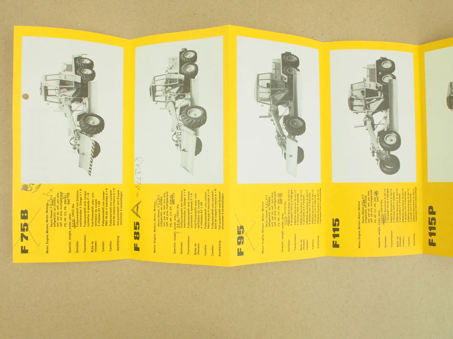 Prospekt Frisch Lader Grader F 75 85 95 115 145 185 215 800 1300 1400 1800 3000