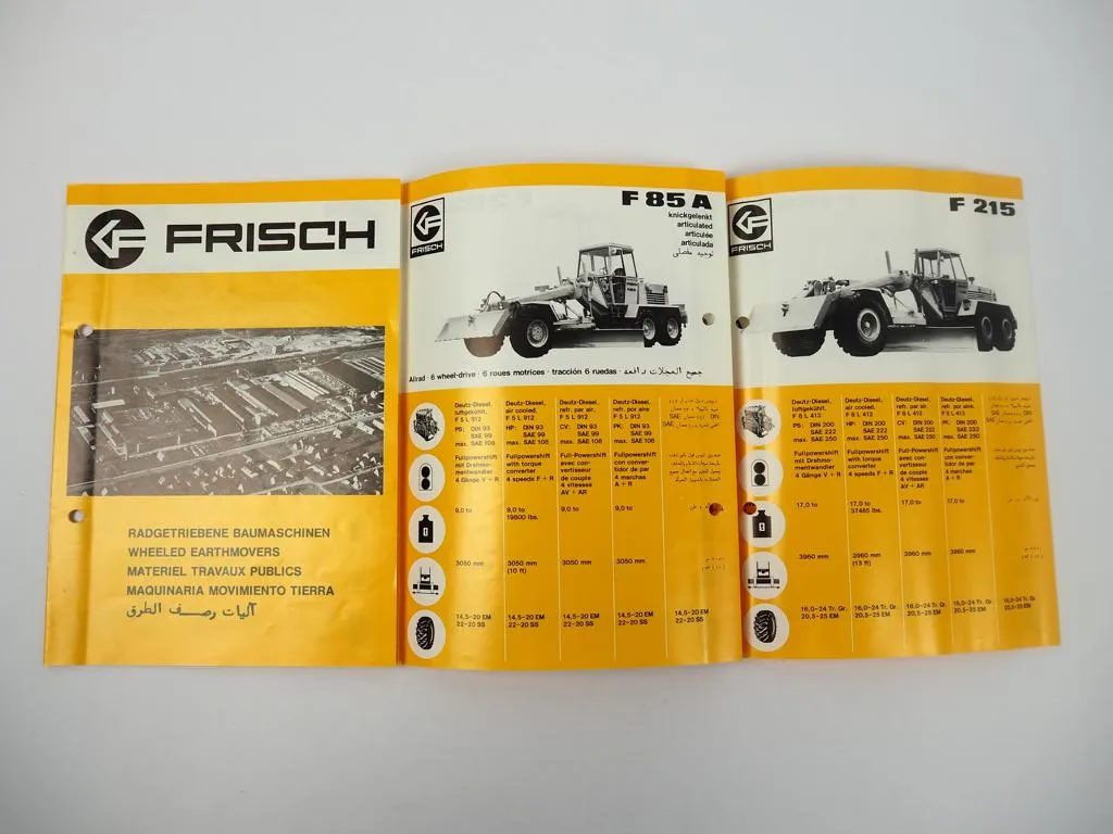 Prospekt Frisch Programm Übersicht Radgetriebene Baumaschinen