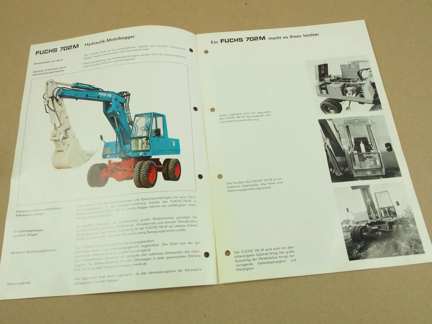 Prospekt Fuchs 702M 702R Hydraulik Mobil- und Raupenbagger 1970