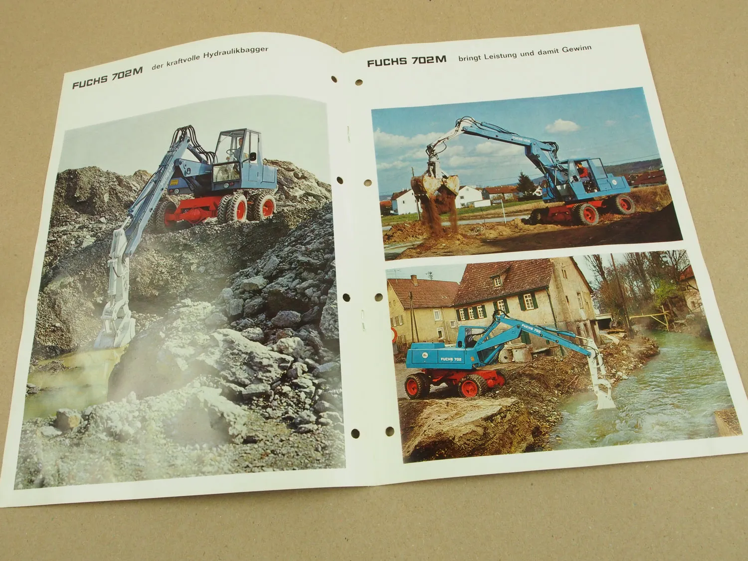 Prospekt Fuchs 702M 702R Hydraulik Mobil- und Raupenbagger 1970
