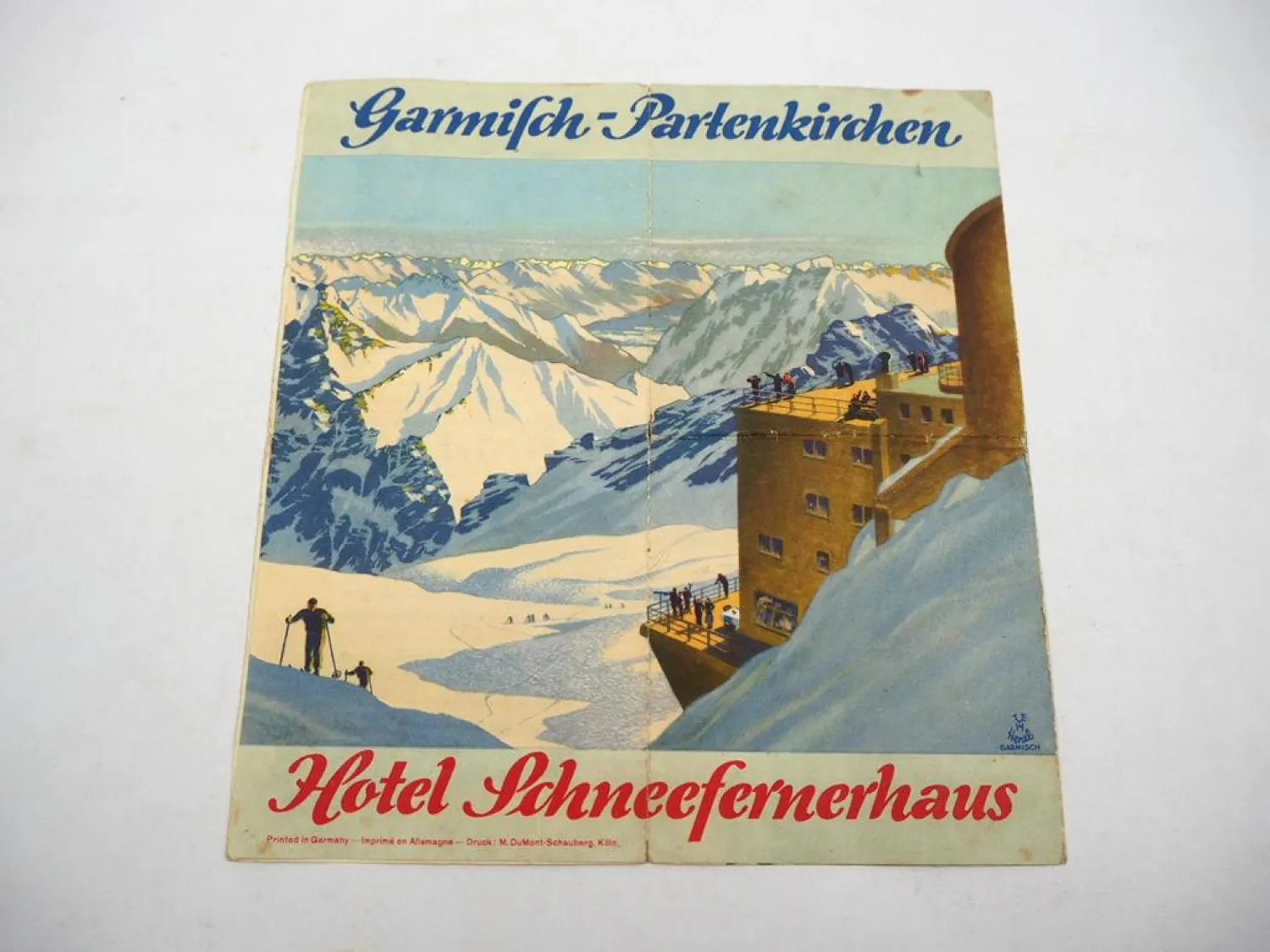 Prospekt Garmisch Partenkirchen Zugspitzbahn Hotel Schneefernerhaus 1930er Jahre
