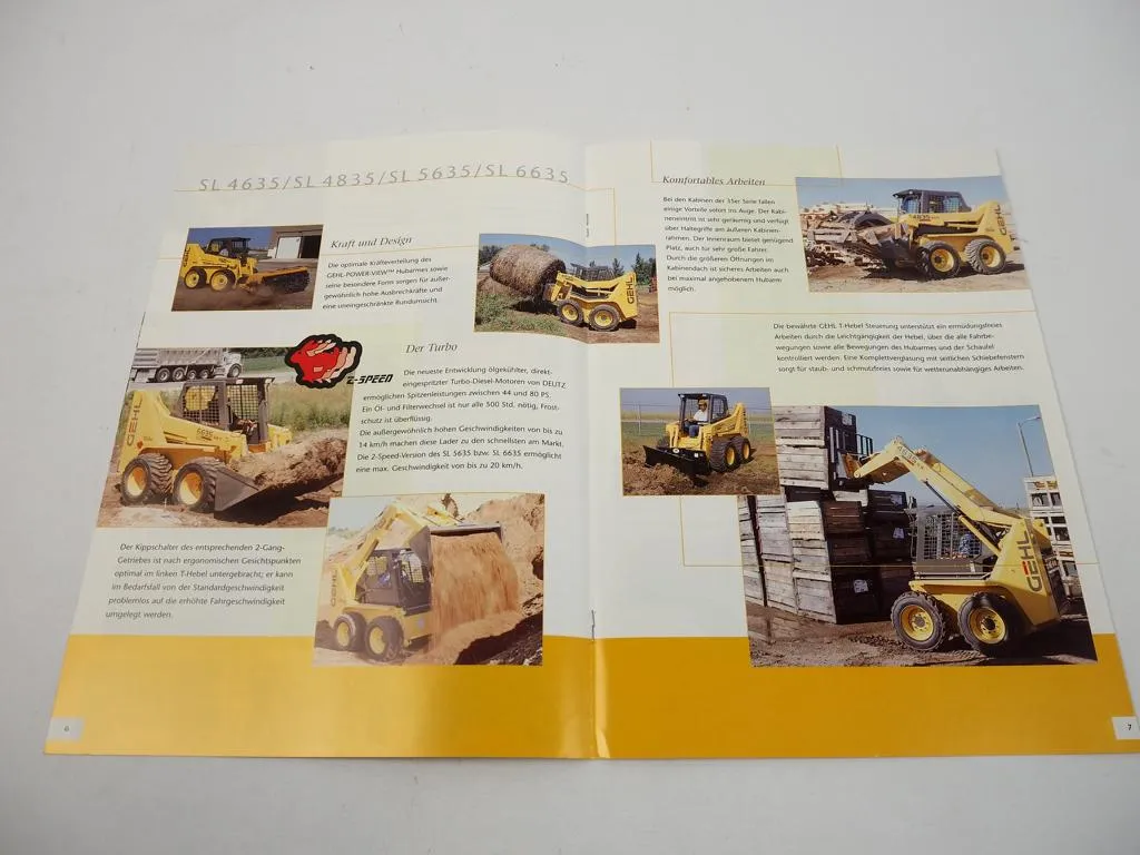 Prospekt Gehl SL1625 bis SL7800 Kompaktlader Produktprogramm 2000er Jahre