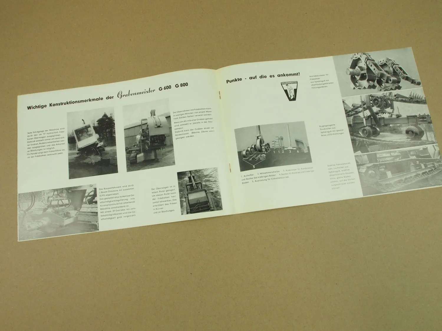 Prospekt Grabenmeister G 350 600 800 mit Merceds Motor technische Daten