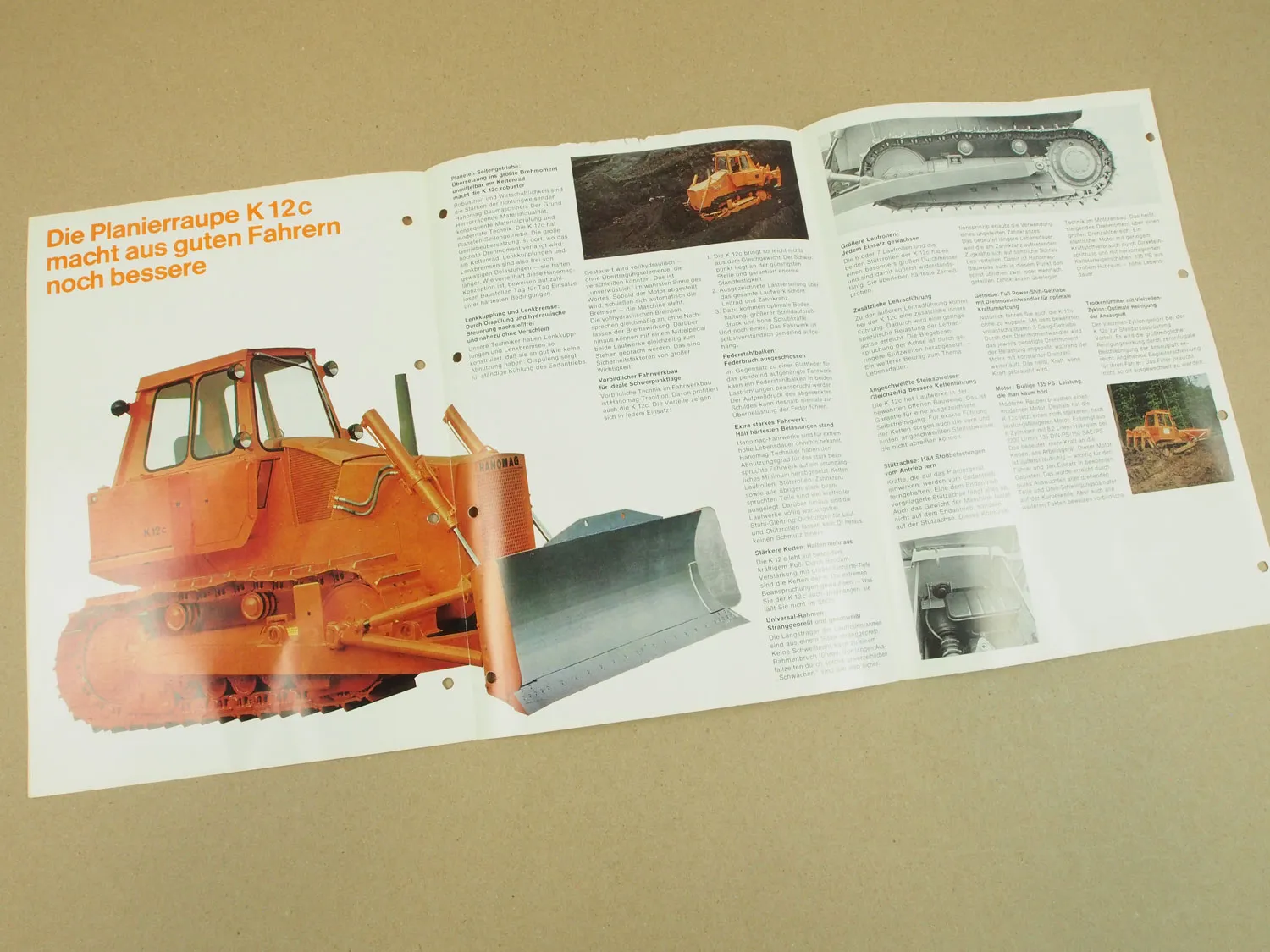 Prospekt Hanomag K12c Planierraupe 135 PS von 1972