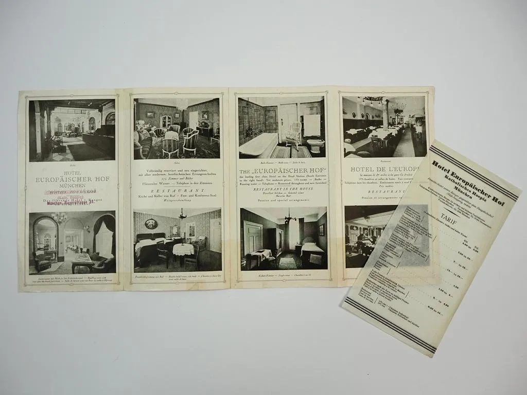 Prospekt Hotel Europäischer Hof München ca. 1930