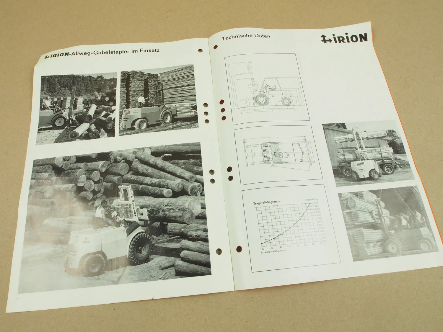 Prospekt Irion Allweg Gabelstapler DFG40SG Diesel 8/1978
