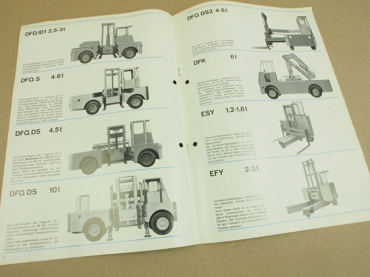 Prospekt Irion Stapler Programm 1970 DFG DFQ ESY HEV-R FH EGU
