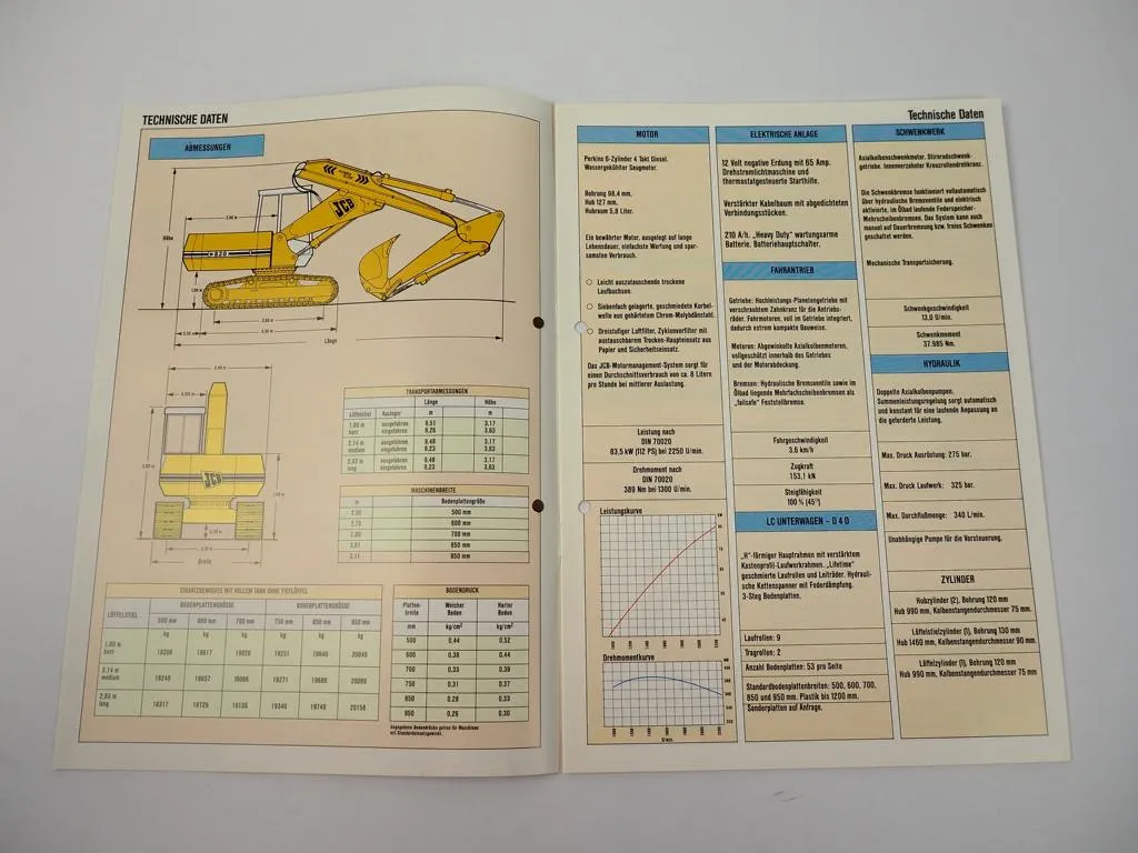 Prospekt JCB 820LC Raupenbagger Kettenbagger