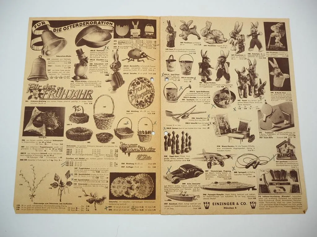 Prospekt Katalog Ostern Spielzeug Einzinger & Co. München 1952