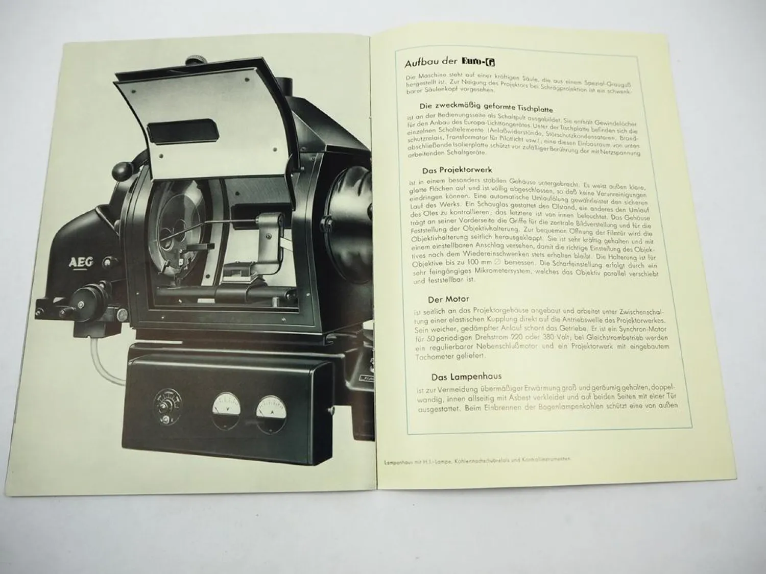 Prospekt Klangfilm Euro-G AEG Kinomaschine Film Theater Apparat 1930er Jahre