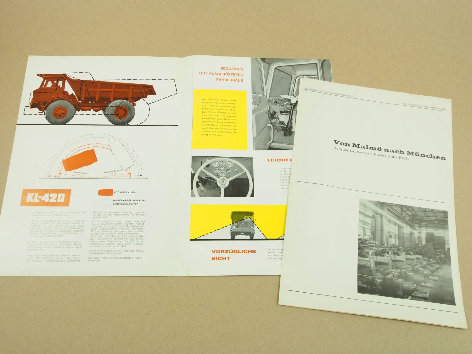 Prospekt Kockum Landsverk KL-420 + Datenblatt Kundenanschreiben Sonderdruck 68