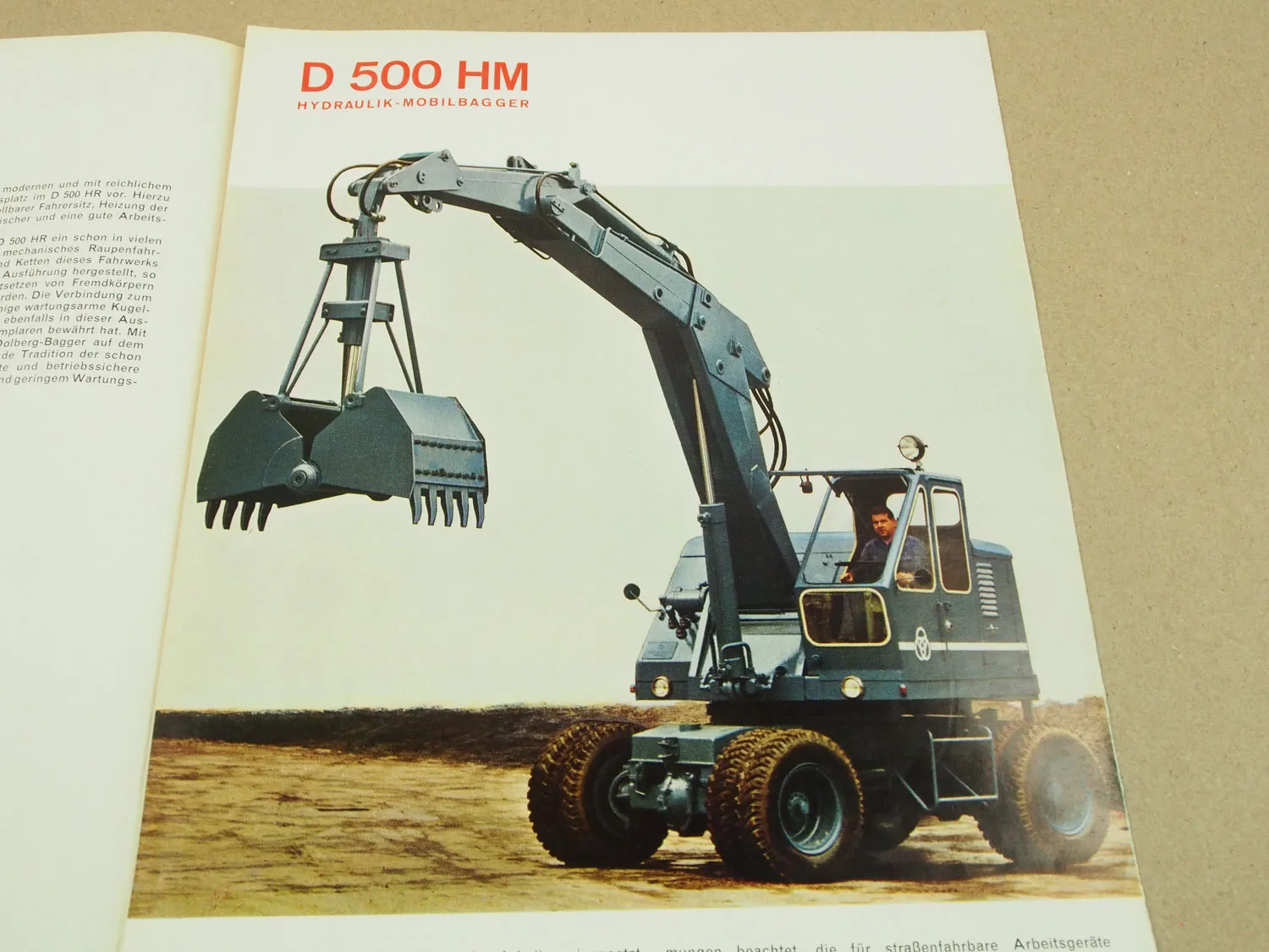 Prospekt Krupp Dolberg D500 H HR HM Hydraulik Universalraupenbagger von ca 1965