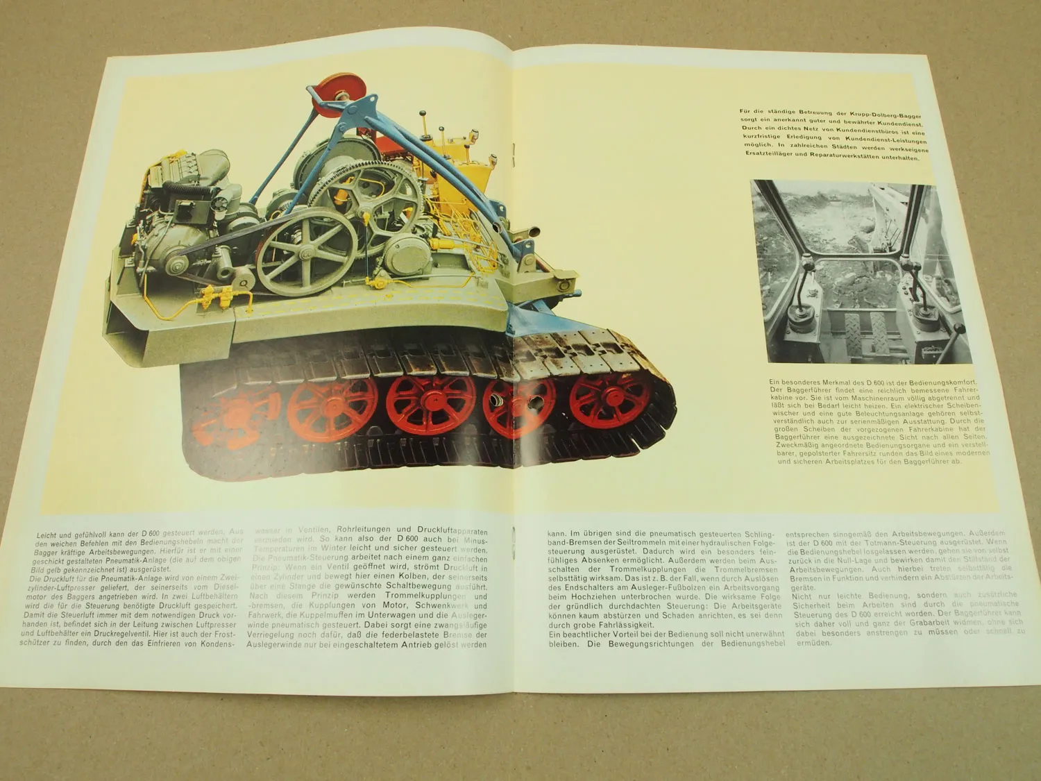 Prospekt Krupp Dolberg D600 Universalraupenbagger von 1964