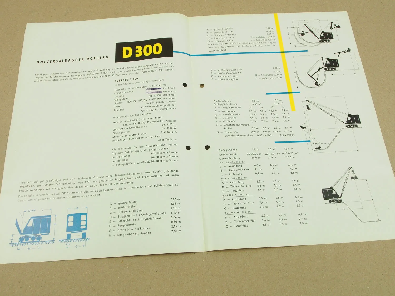 Prospekt Krupp Dolberg Glaser Pflaum Essen D300 Universalbagger um 1965