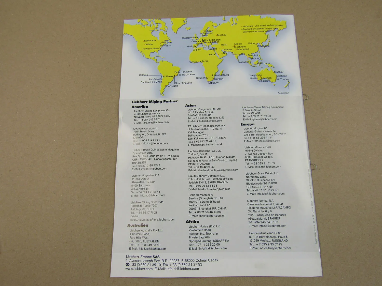 Prospekt Liebherr 984C 994 B 996 995 Mining-Bagger 2005