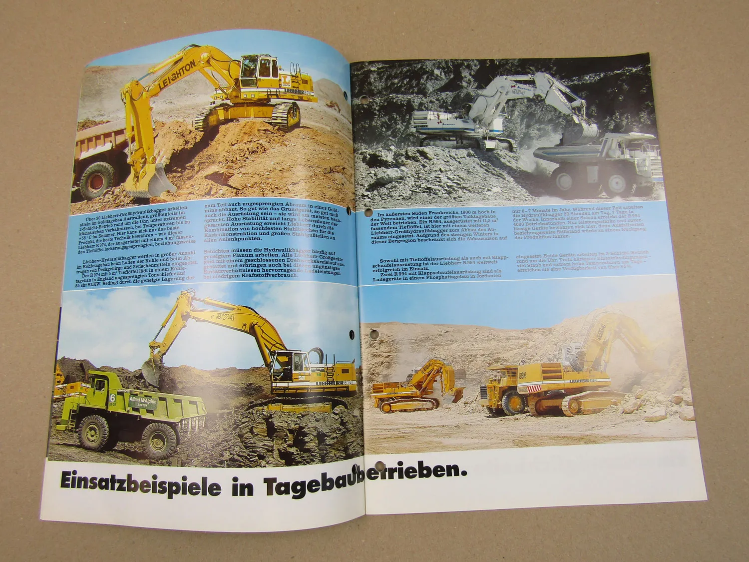 Prospekt Liebherr 994 962 974 984 Großhydraulikbagger für Tagebau und Steinbruch