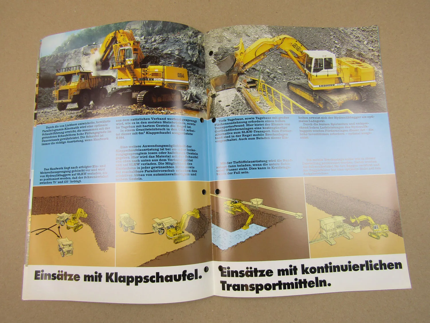 Prospekt Liebherr 994 962 974 984 Großhydraulikbagger für Tagebau und Steinbruch