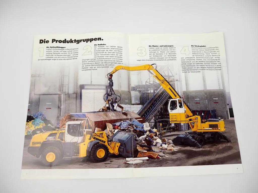Prospekt Liebherr A316 - TL442 Umschlaggeräte Übersicht Recyclingeinsatz 2008