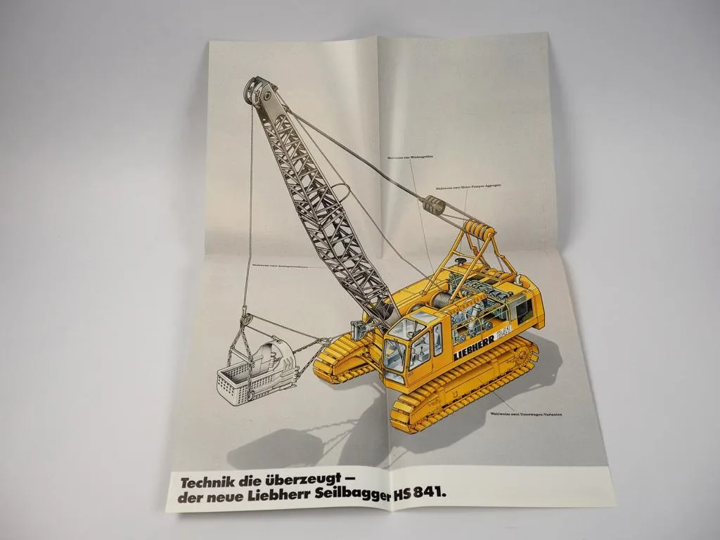 Prospekt Liebherr HS841 Seilbagger 1986 Poster