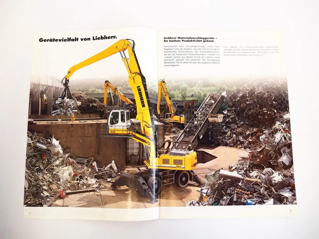 Prospekt Liebherr Hydraulikbagger Schrottumschlag 2008