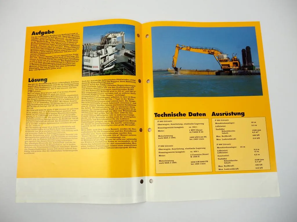 Prospekt Liebherr P 995 996 Litronic Pontonbagger Einsatzbericht Ägypten 2001