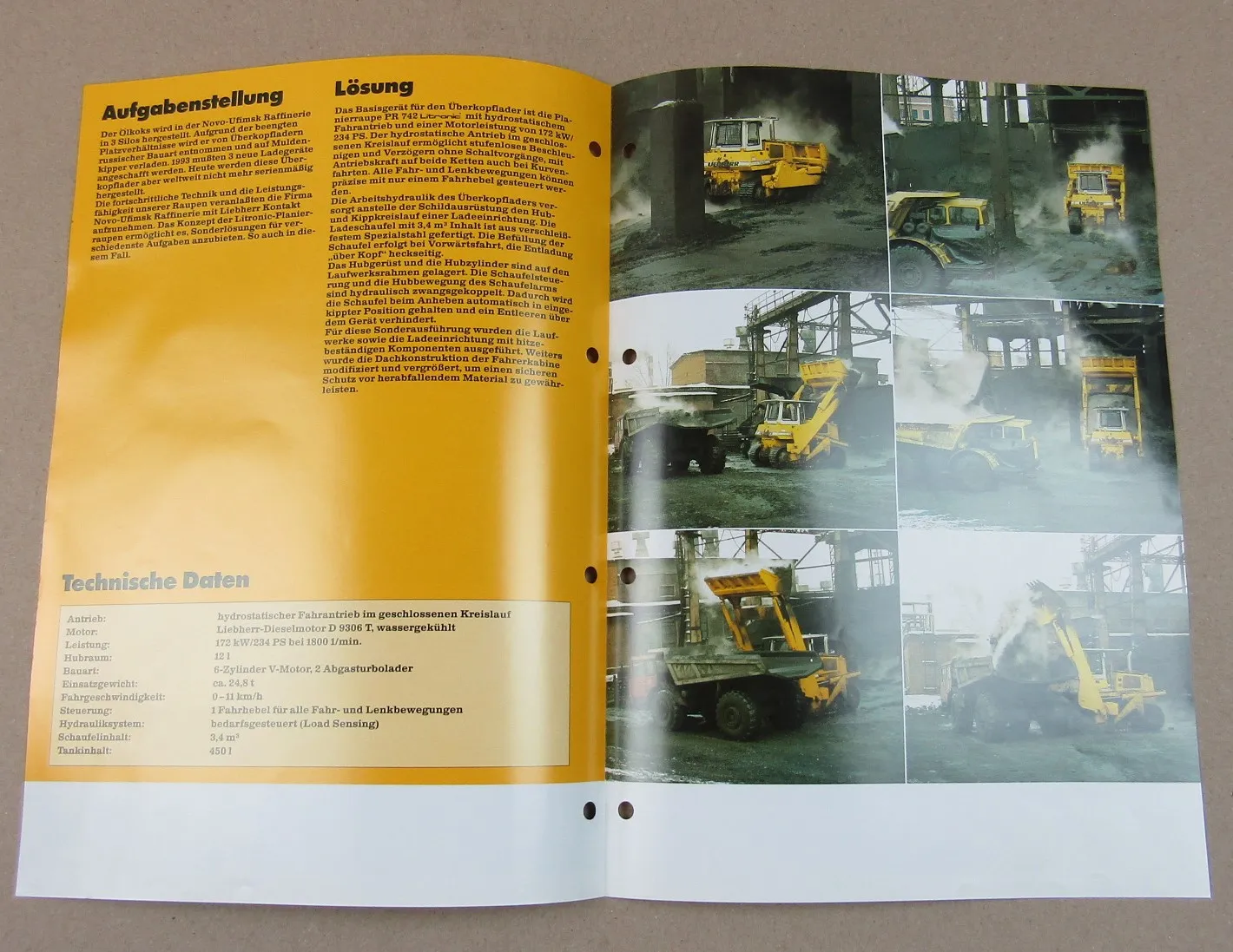 Prospekt Liebherr PR 742 Litronic Einsatzbericht Erdölraffinerie Russland 1994