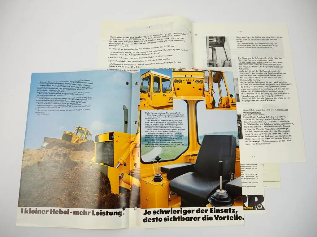 Prospekt Liebherr PR731 Planierraupe + Technische Daten 1975/77