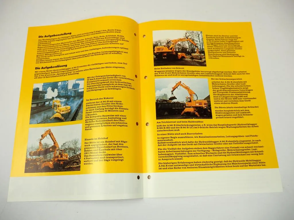 Prospekt Liebherr R941B Hydraulikbagger Einsatzbericht Hüttenwerk 1979