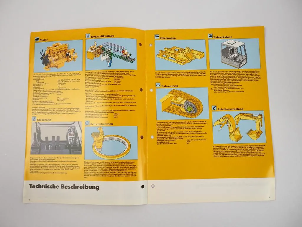 Prospekt Liebherr R974 Litronic Hydraulikbagger Technische Beschreibung 1991