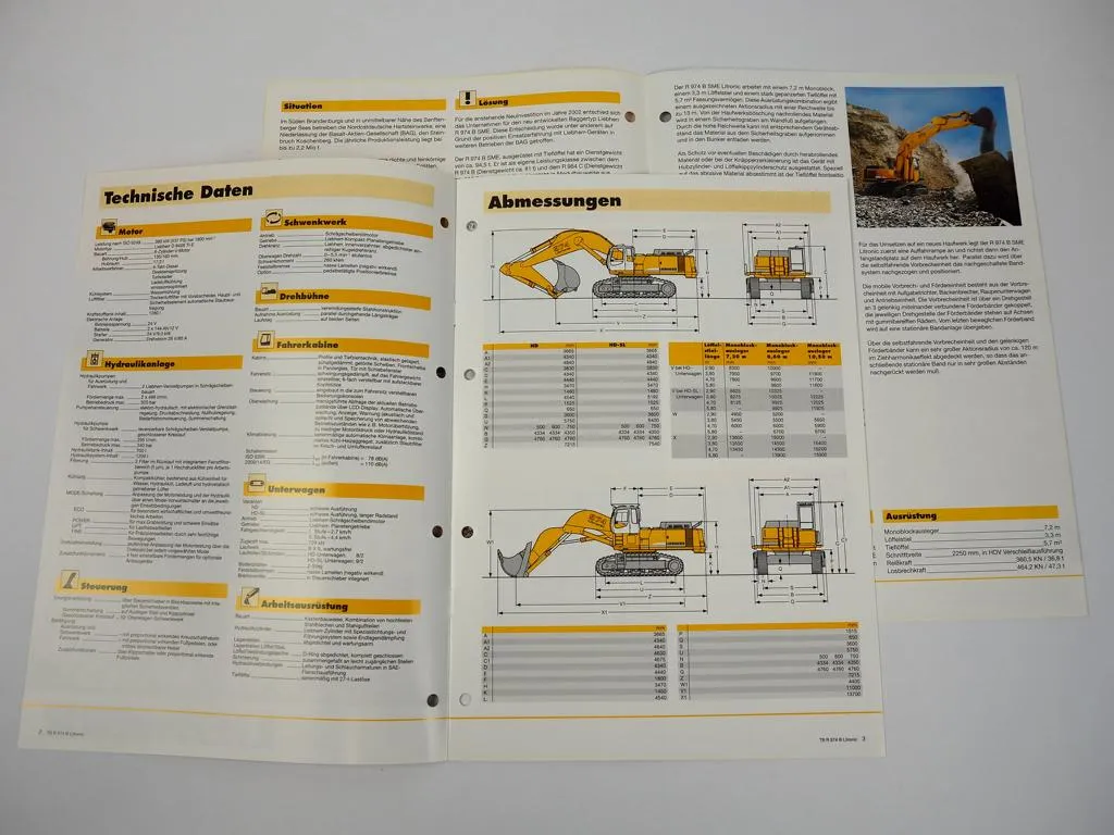 Prospekt Liebherr R974B Litronic Hydraulikbagger + Einsatzbericht 2003/04