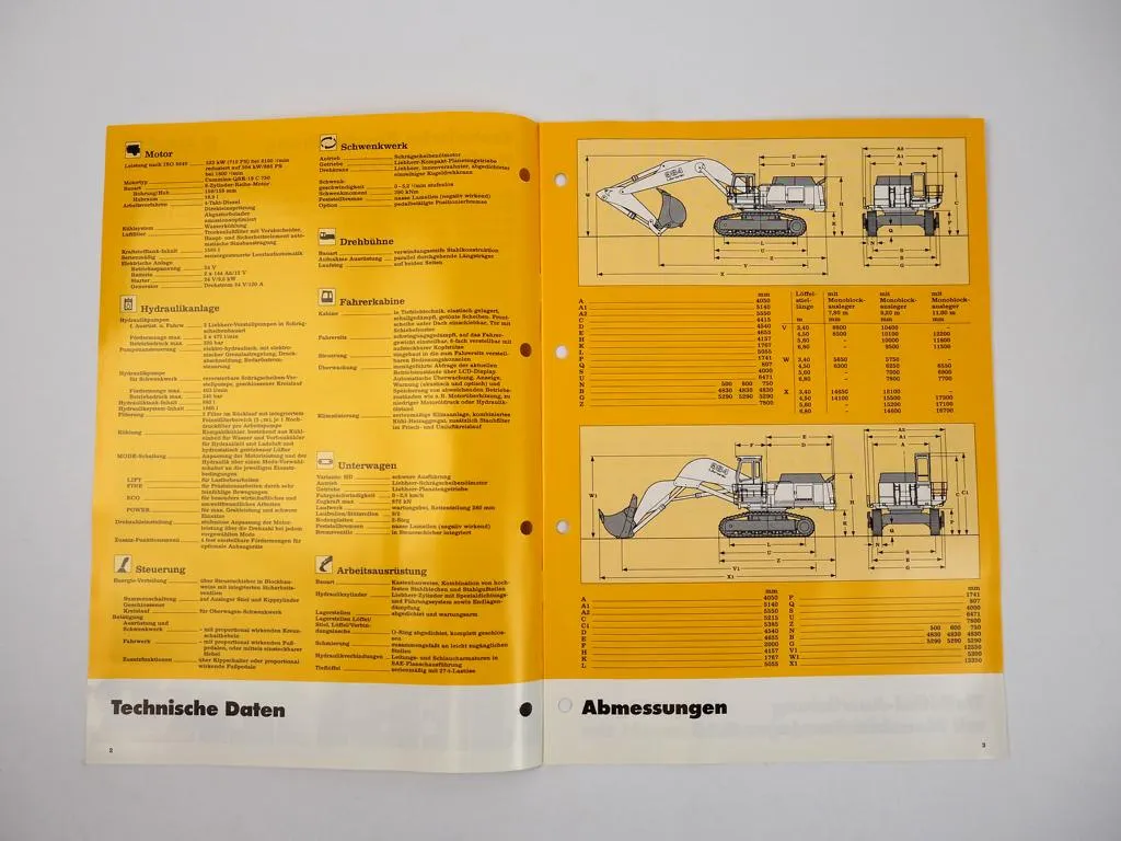 Prospekt Liebherr R984C Litronic Hydraulikbagger Technische Beschreibung 2001