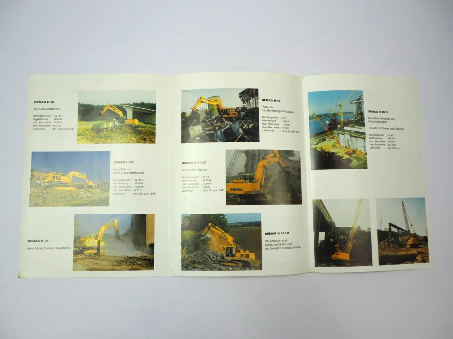 Prospekt Mannesmann Demag H 30 35 40 55 65 Bagger 1989