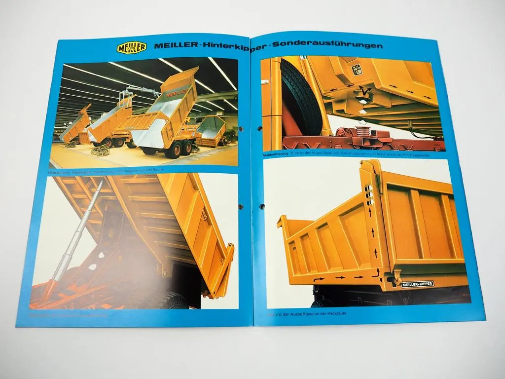 Prospekt Meiller Hinterkipper für Mercedes Benz LKW 1976
