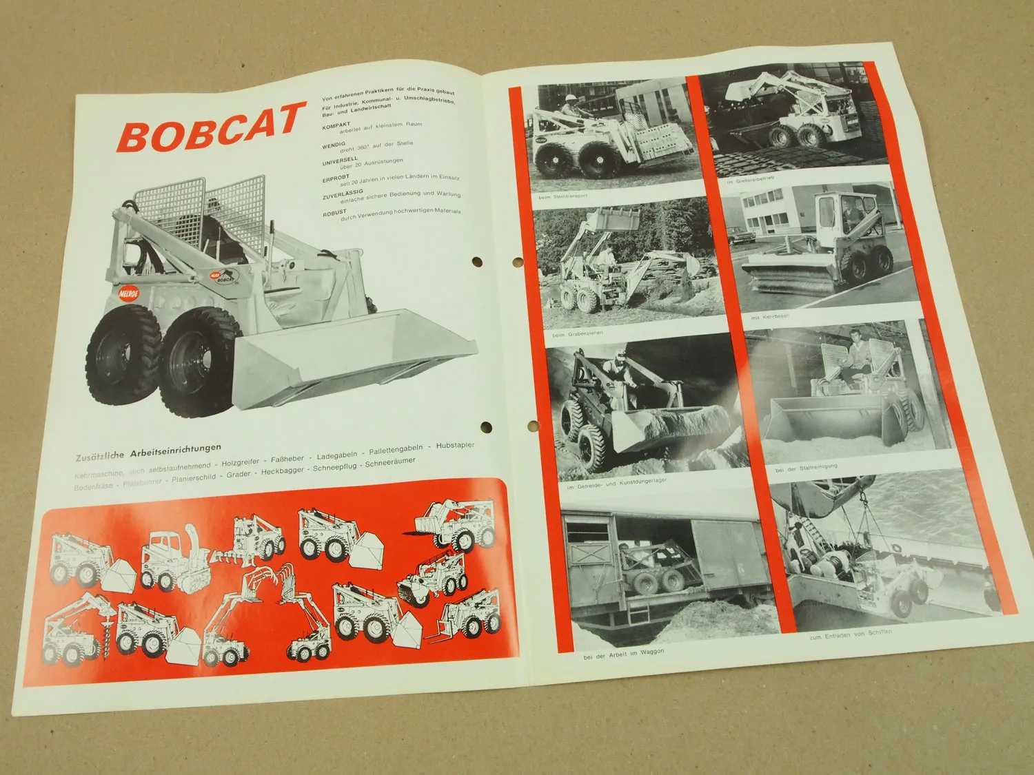 Prospekt Melroe Bobcat M444 M600 Lader von 1965