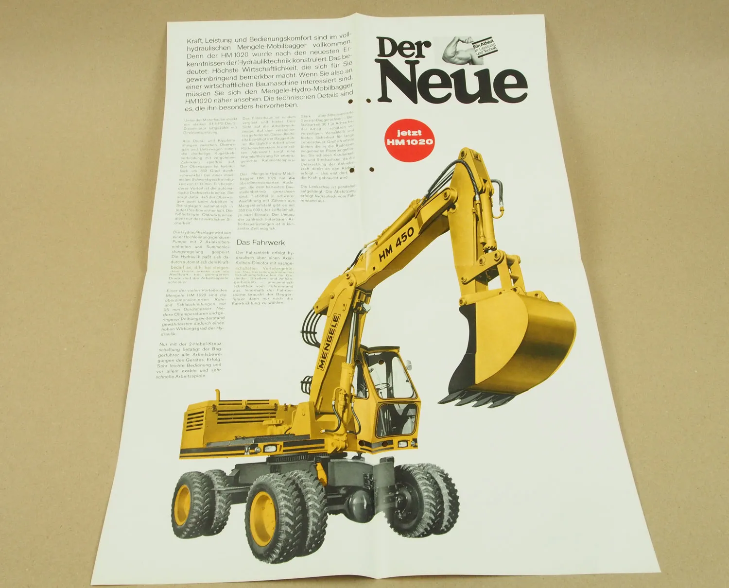 Prospekt Mengele HM450 HM1020 Bagger mit Deutz Motor 1971