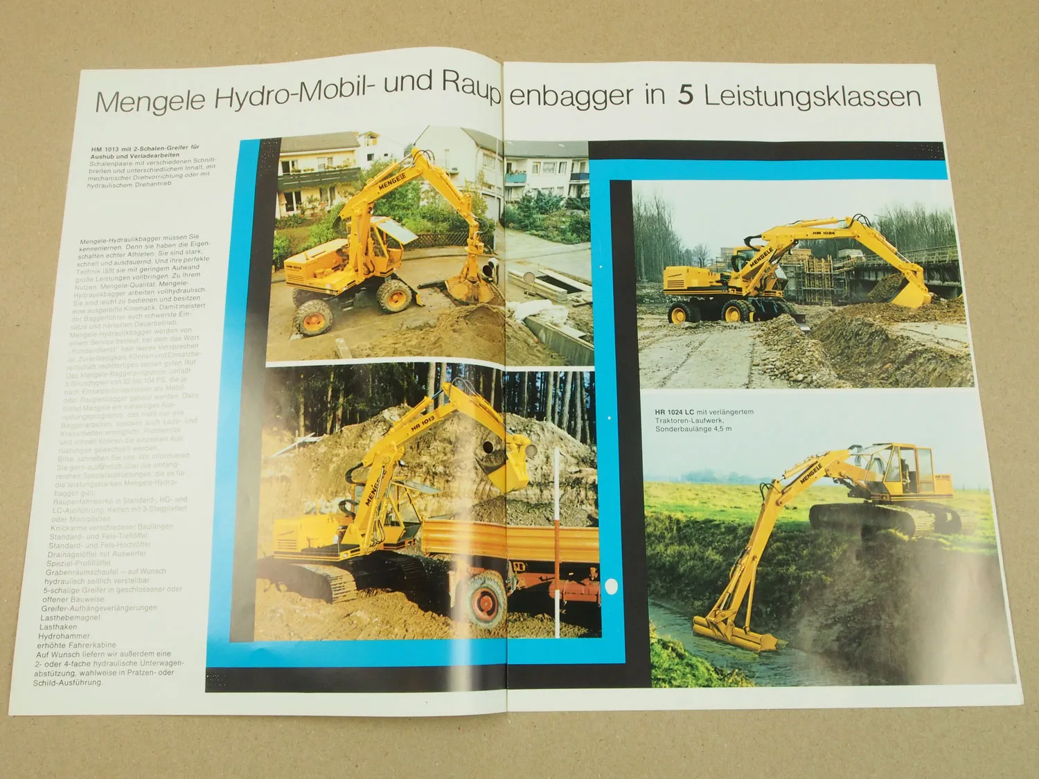 Prospekt Mengele HR HM 1013 1024 LC 1030 1035 Mobil- und RaupenBagger 1978