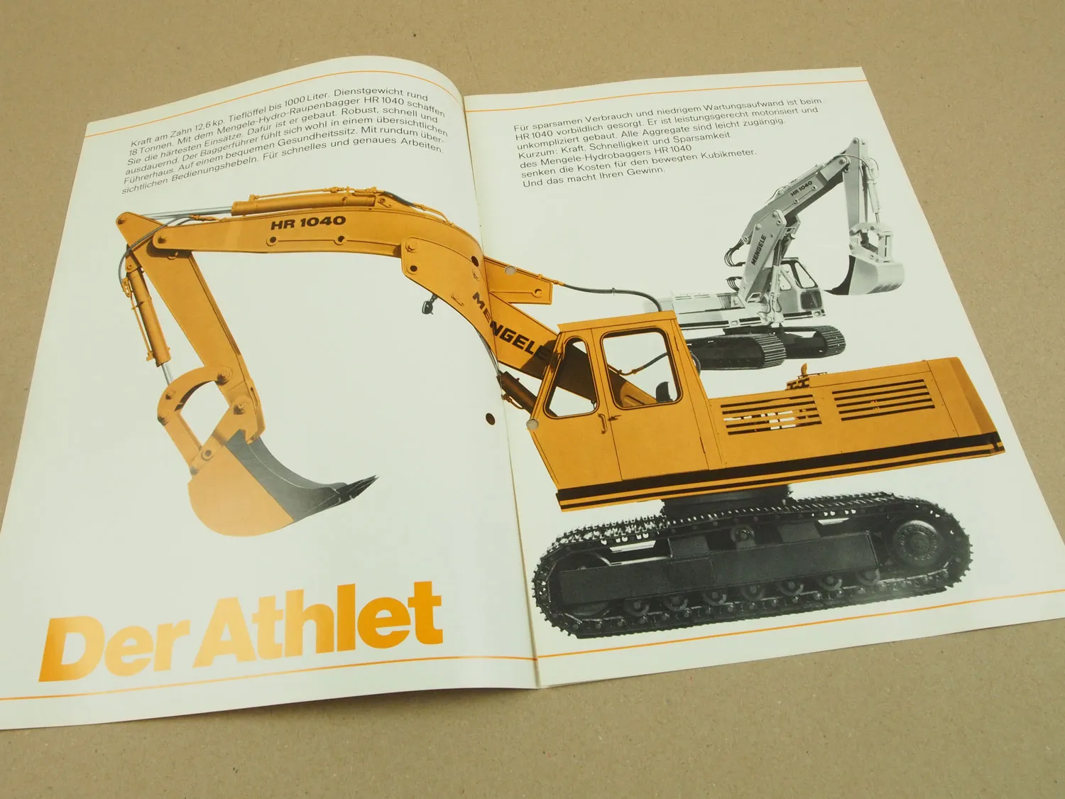 Prospekt Mengele HR1040 Hydro Raupenbagger von Februar 1971