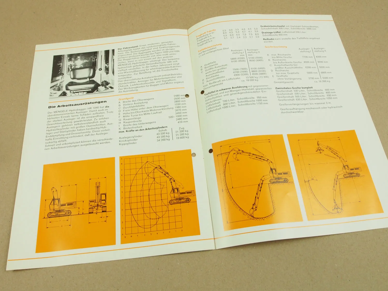 Prospekt Mengele HR1040 Hydro Raupenbagger von Februar 1971