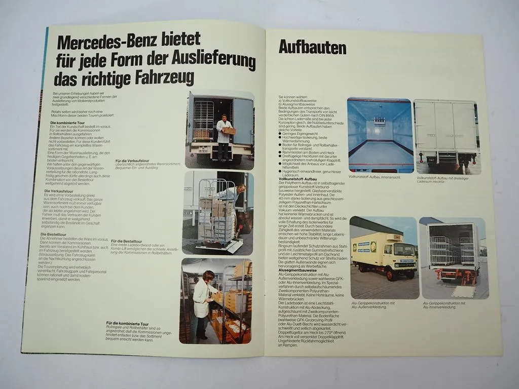 Prospekt Mercedes Benz LKW LP808 - LP1513 Transportberatung Molkerei 1974