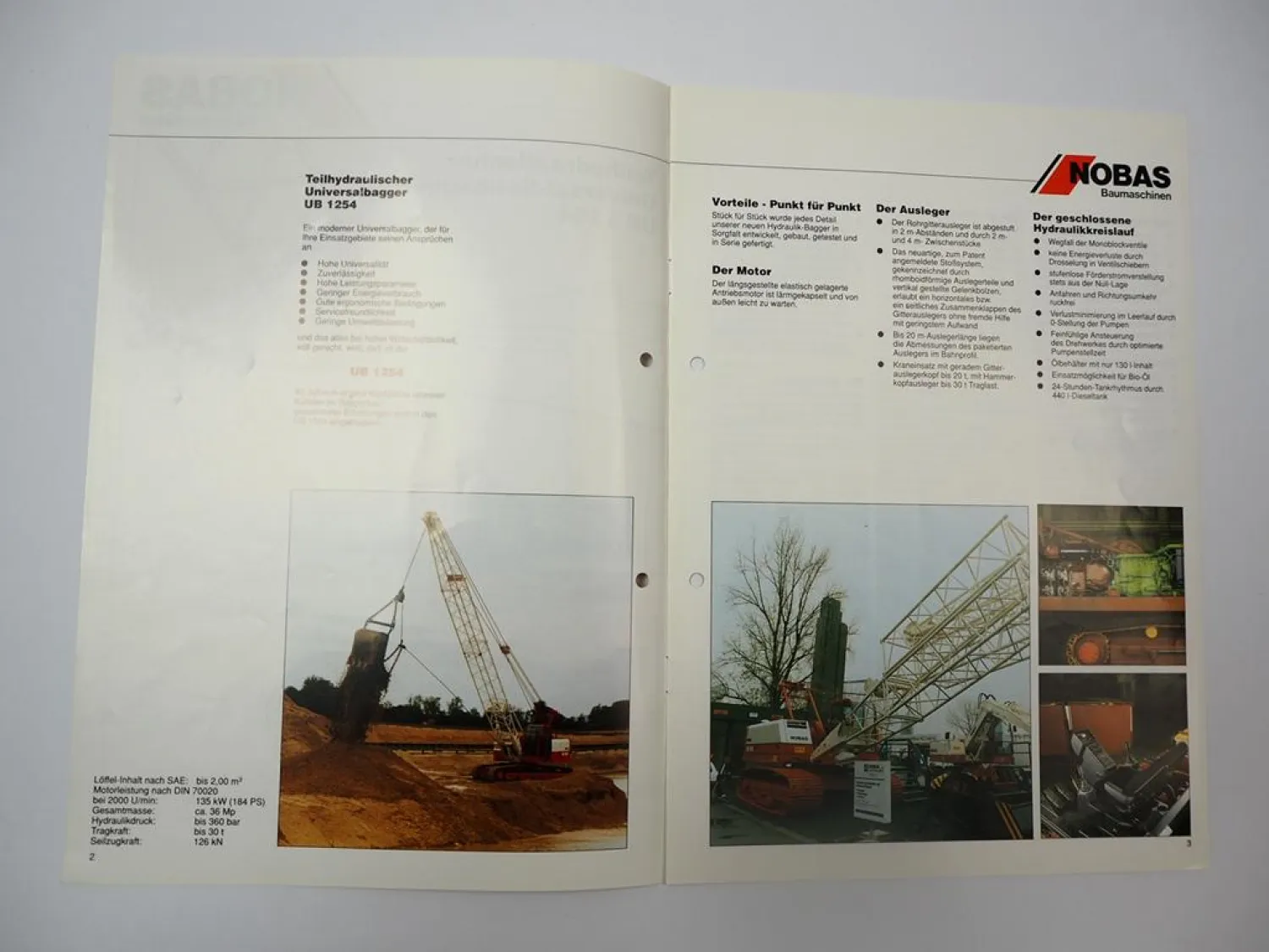 Prospekt Nobas UB1254 Universal Seilbagger 1990er Jahre