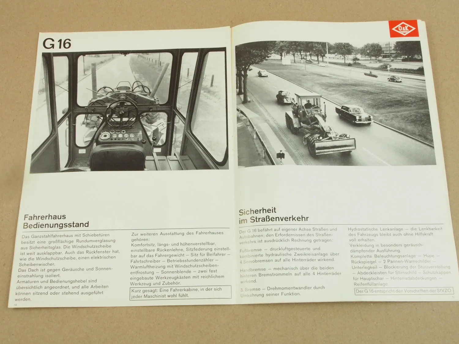 Prospekt O&K G16 Grader von 1966