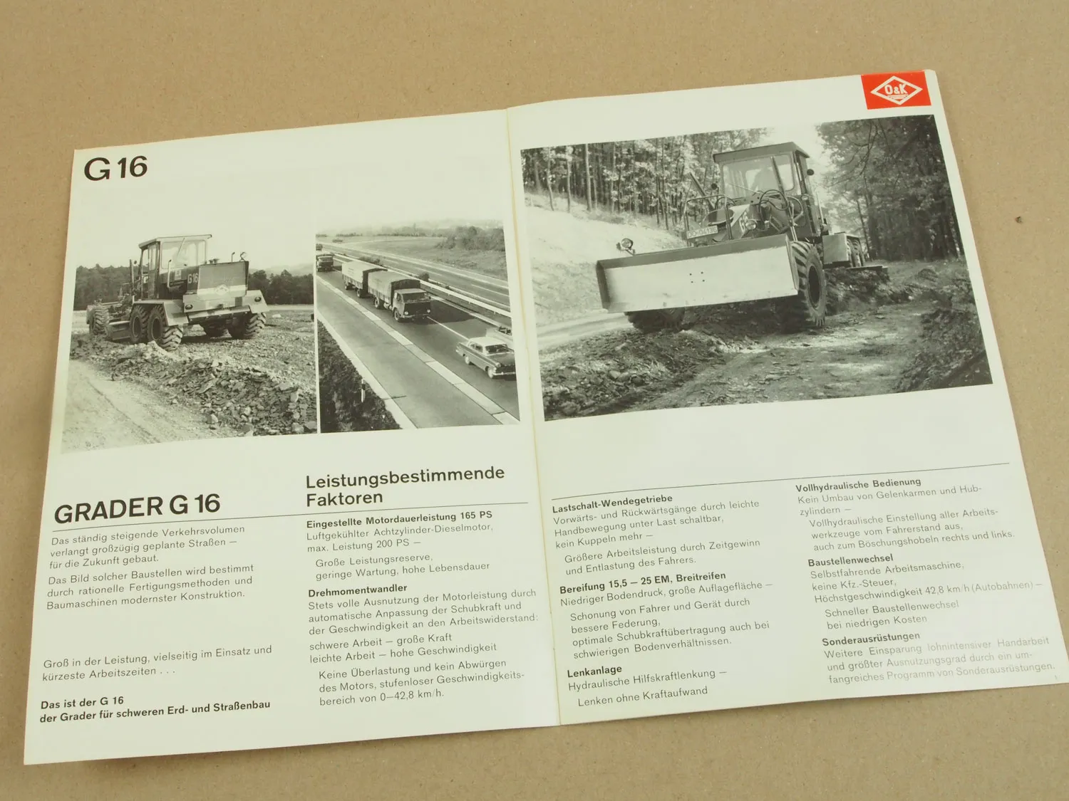 Prospekt O&K G16 Grader von 1966