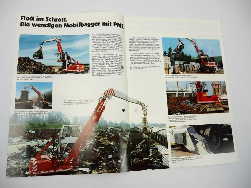 Prospekt O&K Hydraulikbagger Raupenbagger für Schrottumschlag 1991