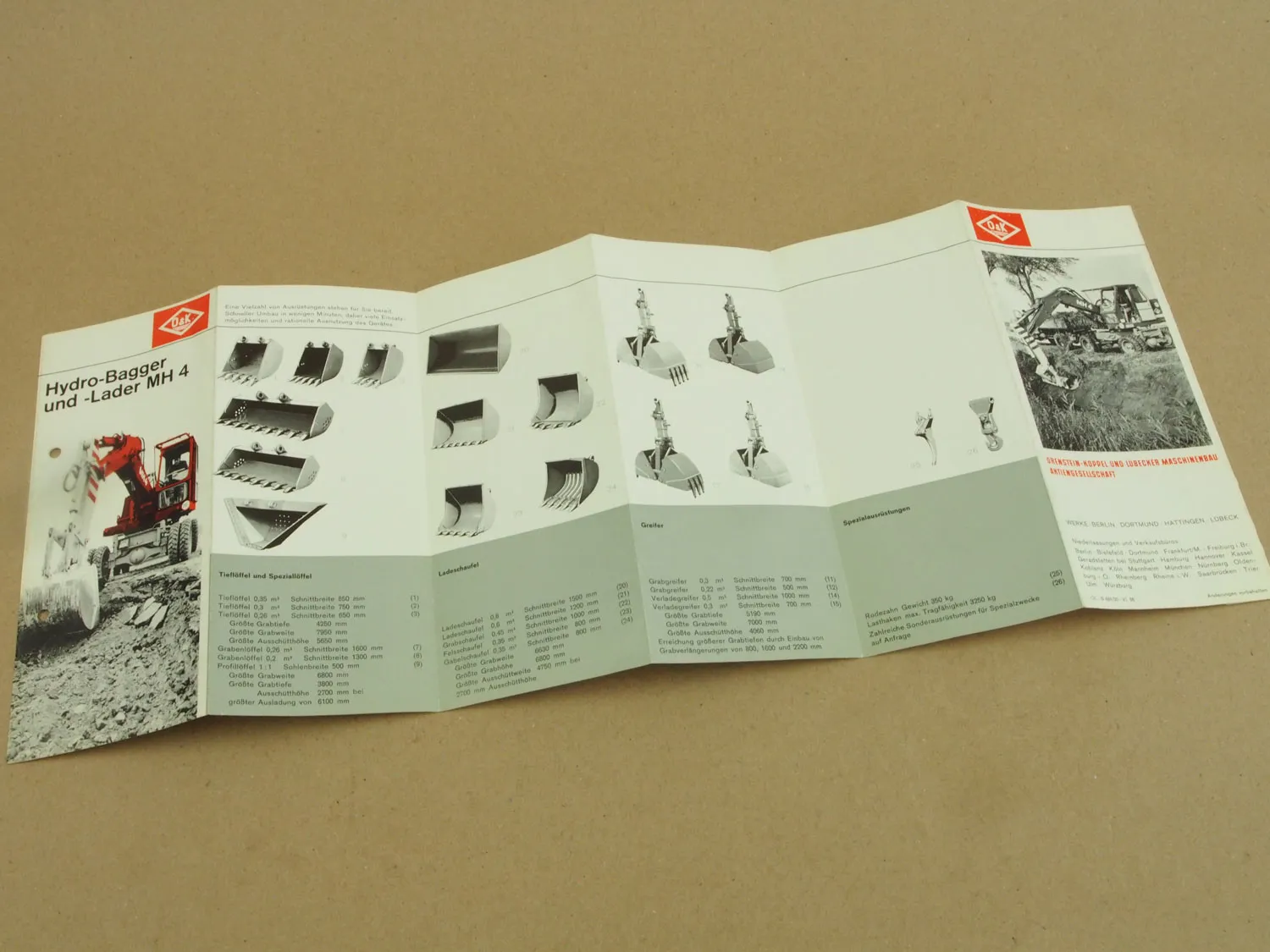 Prospekt O&K Hydro Bagger und Lader MH4 1966