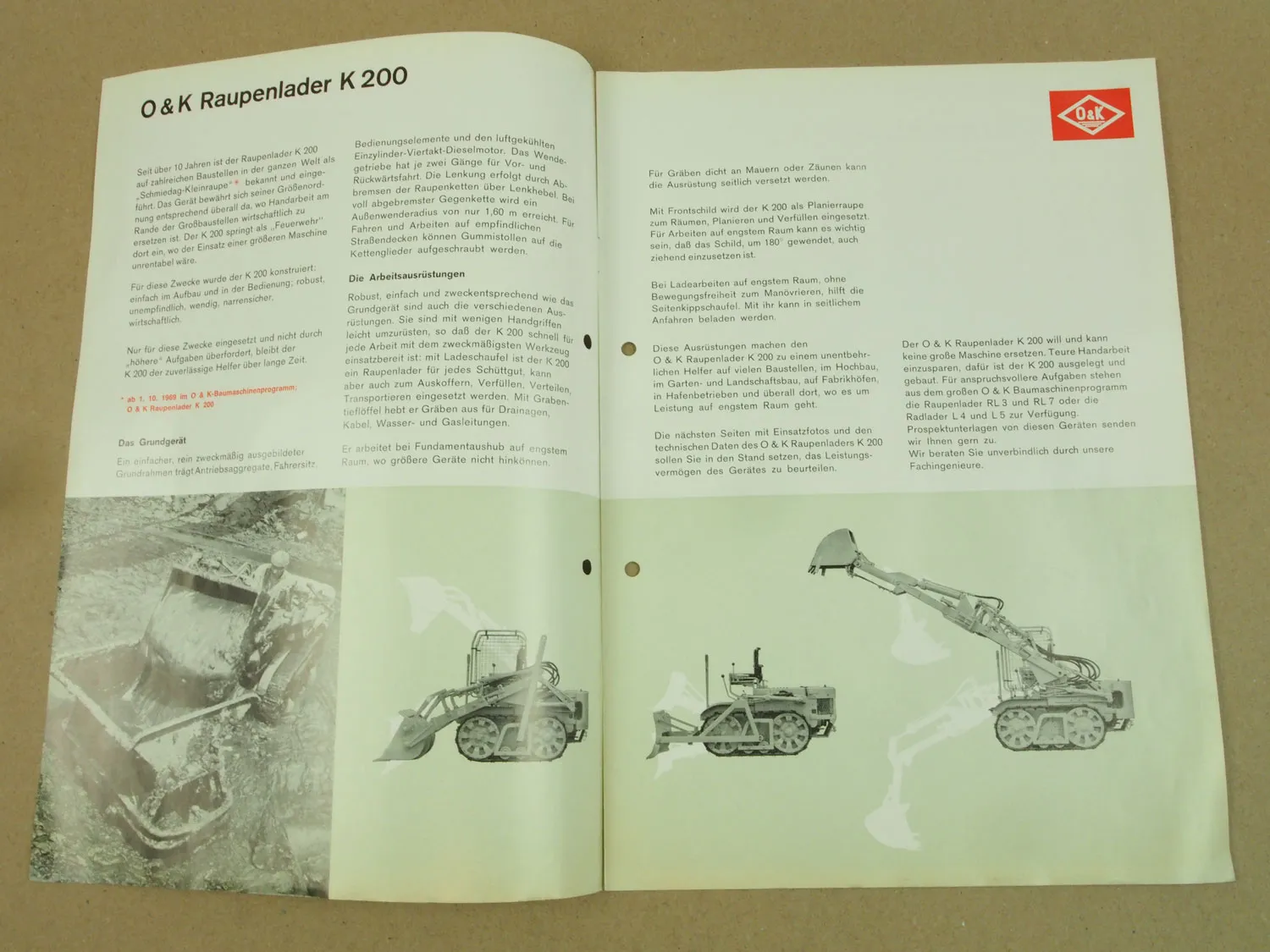 Prospekt O&K K200 Raupenlader 1969