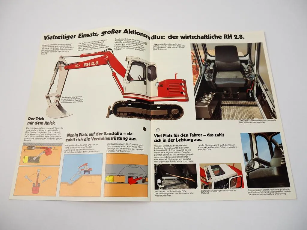 Prospekt O&K RH 2.8 Hydraulikbagger Kettenbagger 1985