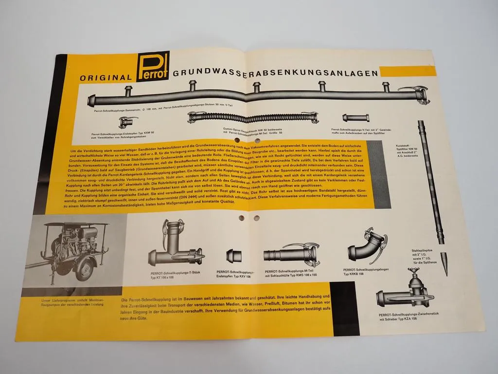 Prospekt Perrot Grundwasserabsenkungsanlage 1960er Jahre